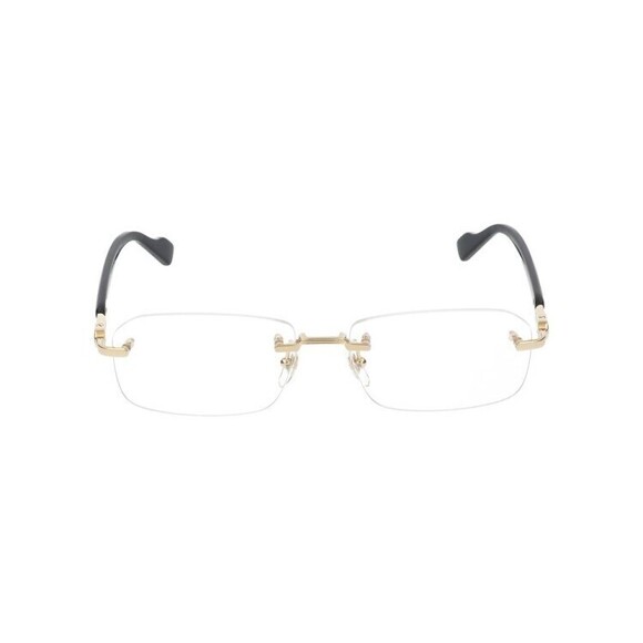 GUCCI GG1221O 001 Black Gold Men Gucci Eyeglasses Gg1221o 001 Gold Black Transparent 56/16/140 - NWT